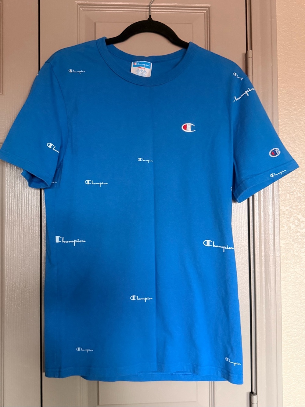 Champion Men’s Royal Blue Allover Logo Short Sleeve Tee